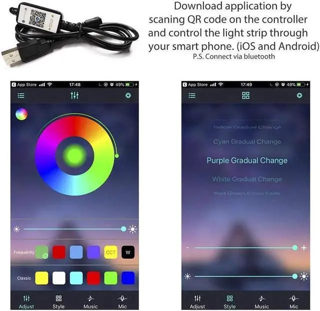 Alt view image 5 of 6 - DIXSG USB LED Lighting Strip for HDTV - Medium (78in / 2M / 6.56FT) - Multi-Color RGB - USB LED Backlight Strip with Dimmer for Bias Lighting HDTV, Flat Screen TV LCD, Desktop Monitors, Kitchen Cabine