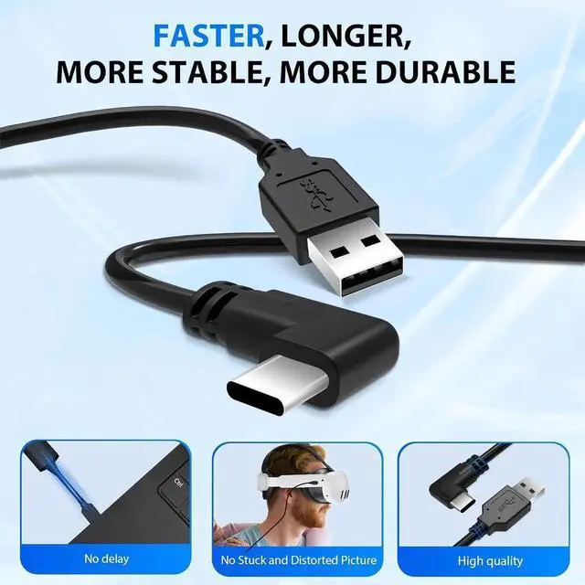 Alt view image 6 of 7 - DIXSG Link Cable 16FT/5M for Me-ta Quest 3/Quest2/Quest Pro/Pico4 and PC/Steam VR, USB 3.0 Link Cable with 5Gbps Super Speed, with Separate Charging Port, Link Cable for VR Headset and Gaming PC