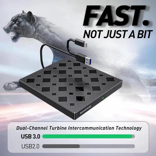 Alt view image 4 of 7 - DIXSG External CD/DVD Drive for Laptop, 7-in-1 External DVD Drive/Burner/Reader DVD Player for Laptop USB 3.0/USB-C Plug & Play CD Drive, Compatible with Windows 11/10/8/7 MacOS MacBook Pro/Air Linux