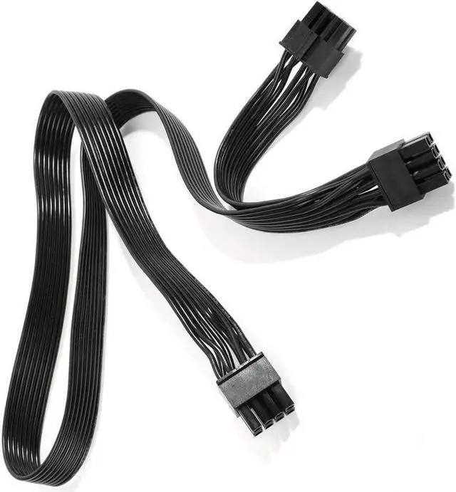 Alt view image 4 of 4 - DIXSG PSU CPU 8 Pin to Dual 8 and (4+4) Pin EPS Cable Male to Male CPU Power Cable for Seasonic Focus Prime ROG Thor Strix Modular Power Supply (70cm+15cm)