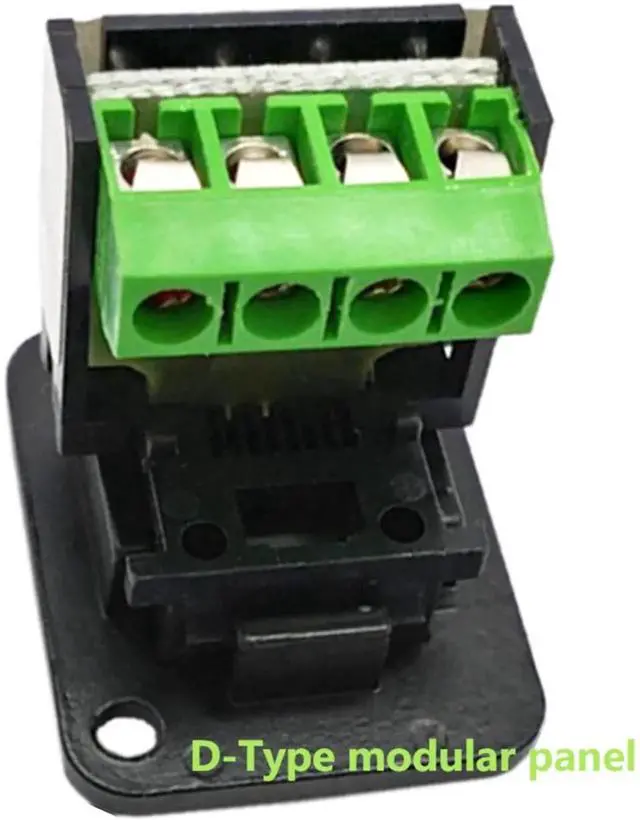 Alt view image 6 of 7 - DIXSG RJ11 6P4C D-Type Panel Mount Ethernet Extender CAT3 Terminal Solderless Adapter D-Type Keystone Telephone Jack Connector with Screw Black