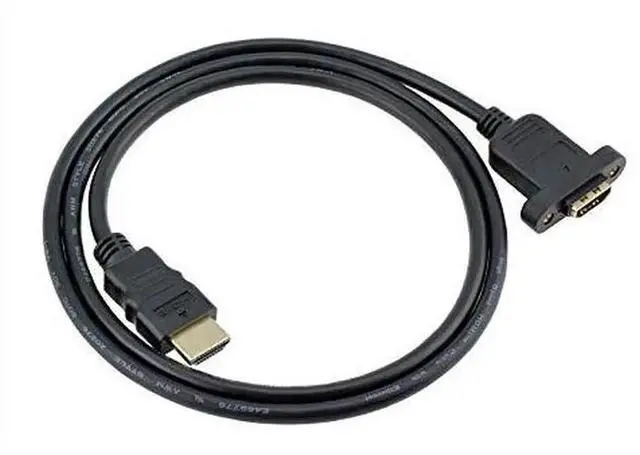 Alt view image 3 of 5 - DIXSG Panel Mount HDMI Extension Cable High Speed HDMI Male to Female Extension Cable with Screw Nut Support 4K Resolution for Blu Ray Player, 3D TV, Roku, Xbox360,Black (3.3FT/1M)