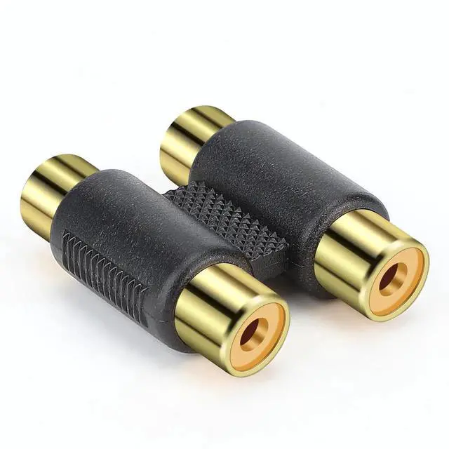Alt view image 2 of 7 - DIXSG 2 RCA Female Jack to Female Jack Adapter Coupler Gold Plated RCA Connector Extender Dual RCA A/V Cable Jointer Converter for Speaker, Amplifier, RCA Cable, Gold