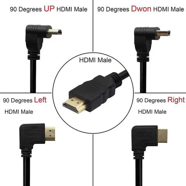 Alt view image 4 of 7 - DIXSG Panel Mount HDMI Extension Cable 1.6Ft/50CM High Speed HDMI 2.0 Female to Male Cable with Screw Nut Support 4K Resolution for Blu Ray Player, 3D TV, Roku, Xbox360(Left-Angled)