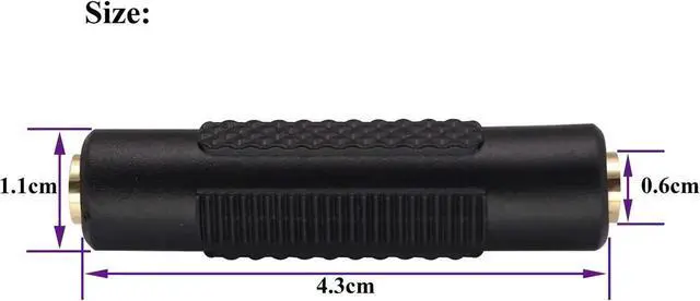 Alt view image 7 of 7 - DIXSG 3.5mm Headphone Adapter, 4 Poles 1/8'' Female to Female Aux TRRS Stereo Audio Connector for Earphone, Headset, Smartphone, Laptop, Tablets, MP3 Player (2Pack)