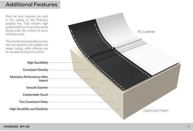 Alt view image 2 of 7 - DIXSG SM115 Gaming Chair Black and White