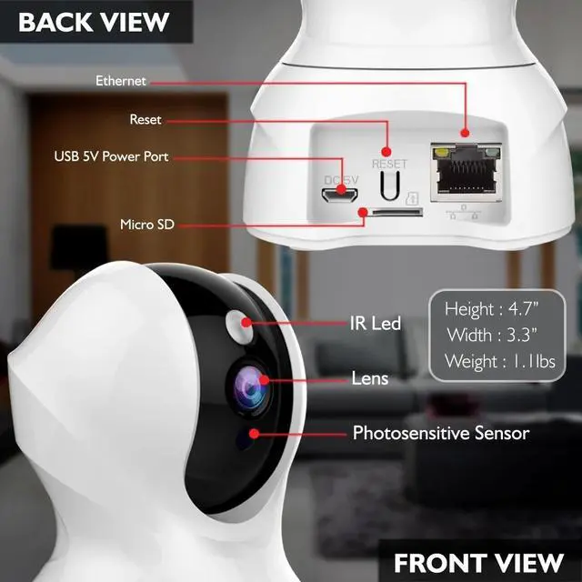 Alt view image 2 of 7 - DIXSG 3MP WiFi IP Camera Smart Tracking PTZ Face Detection Compatible Wireless Home Security