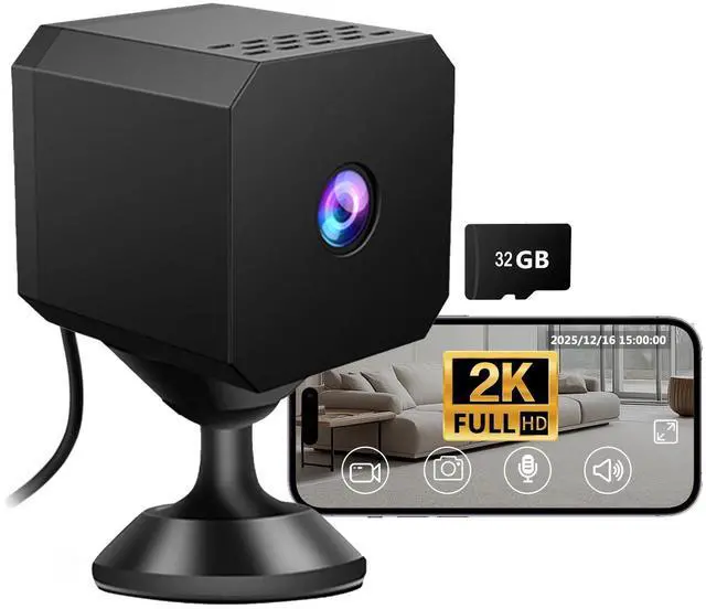 Alt view image 7 of 7 - DIXSG Mini Spy Camera Wireless, Small Hidden Camera with Night Vision, Spy Camera Hidden Camera for Home Security, Baby Monitor, Pet Camera, 32GB SD Card.