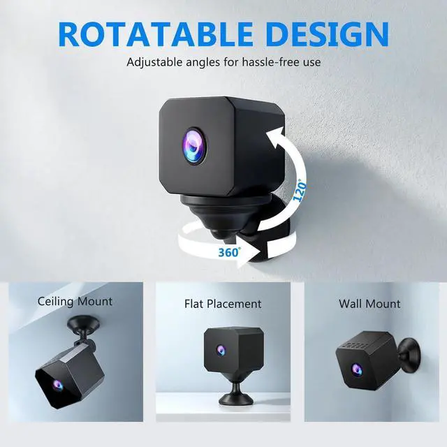 Alt view image 4 of 7 - DIXSG Mini Spy Camera Wireless, Small Hidden Camera with Night Vision, Spy Camera Hidden Camera for Home Security, Baby Monitor, Pet Camera, 32GB SD Card.