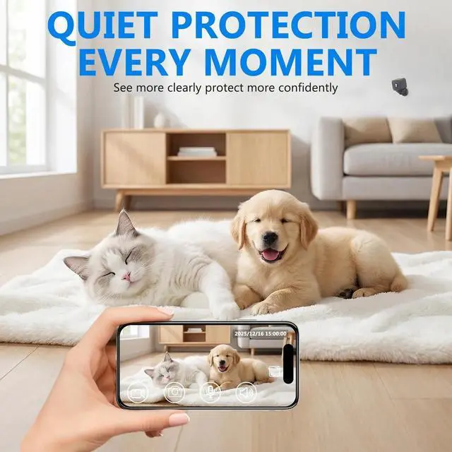 Alt view image 3 of 7 - DIXSG Mini Spy Camera Wireless, Small Hidden Camera with Night Vision, Spy Camera Hidden Camera for Home Security, Baby Monitor, Pet Camera, 32GB SD Card.