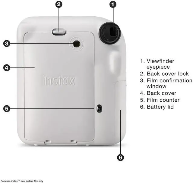 Alt view image 3 of 7 - DIXSG INSTAX MINI 12 Instant Film Camera | Clay White
