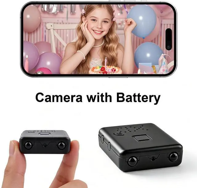 Main image of DIXSG Mini Wireless Security Camera, 1080P HD Portable WiFI Night Vision Nanny Cam, Hidden Spy Camera with Battery, Surveillance Camera for Home, Office