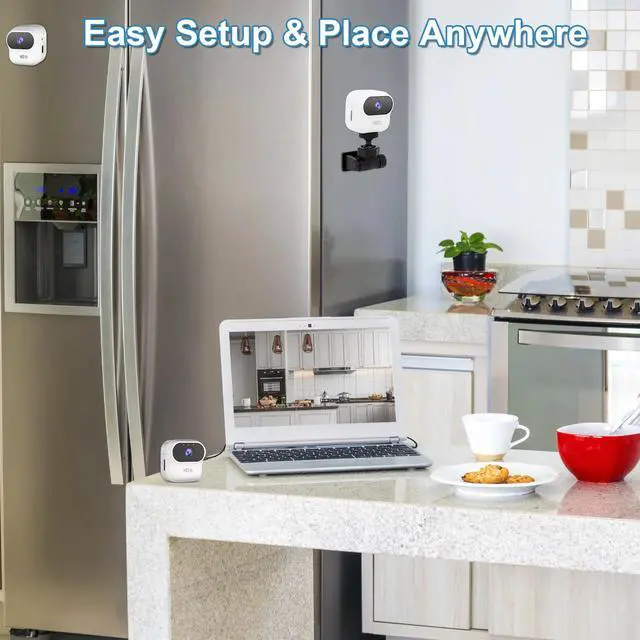 Alt view image 7 of 7 - DIXSG 2K WiFi Security Cameras Indoor, Wireless Hidden Spy Camera with Motion Detection and Night Vision, Mini Nanny Cam for Home, 2 Pack, White