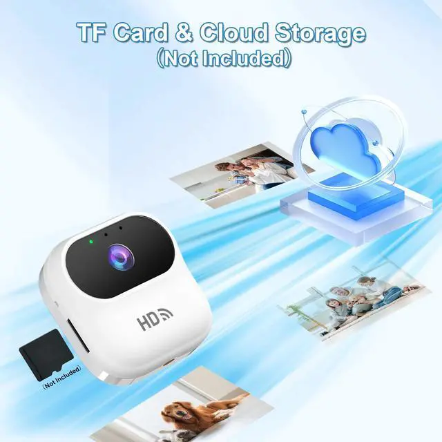 Alt view image 2 of 7 - DIXSG 2K WiFi Security Cameras Indoor, Wireless Hidden Spy Camera with Motion Detection and Night Vision, Mini Nanny Cam for Home, 2 Pack, White