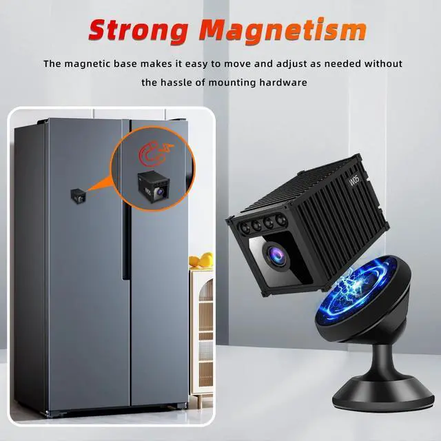 Alt view image 6 of 7 - DIXSG Mini Home Security Camera Wireless, Wide Angle, Night Vision, App Control, Cloud & SD Storage, Portable 1080P HD Small Camera for Indoor Outdoor, Black