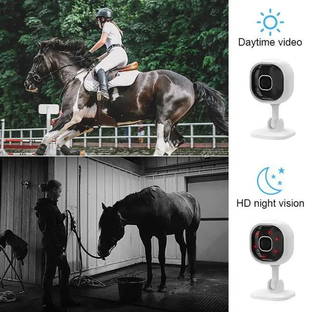 Alt view image 4 of 7 - DIXSG Mini Home WiFi Security Camera Plug-in 1080P HD Video Night Vision with Two-Way Audio 360 Degree Rotation for Indoor and Outdoor, White