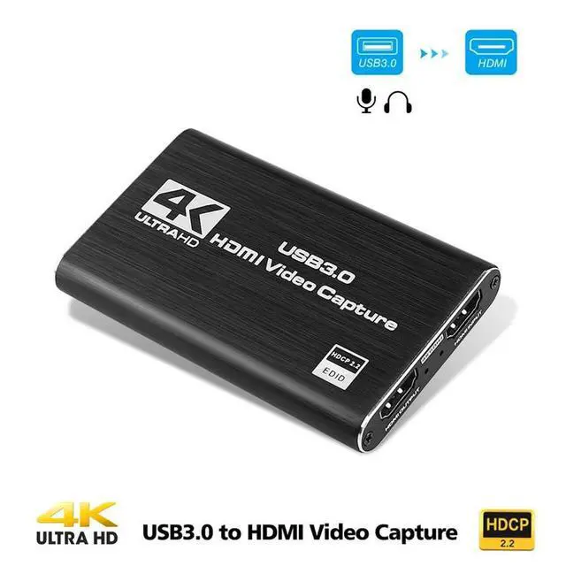 Alt view image 3 of 7 - DIXSG PabJUT 4K Video Capture Card with USB Cable Microphone