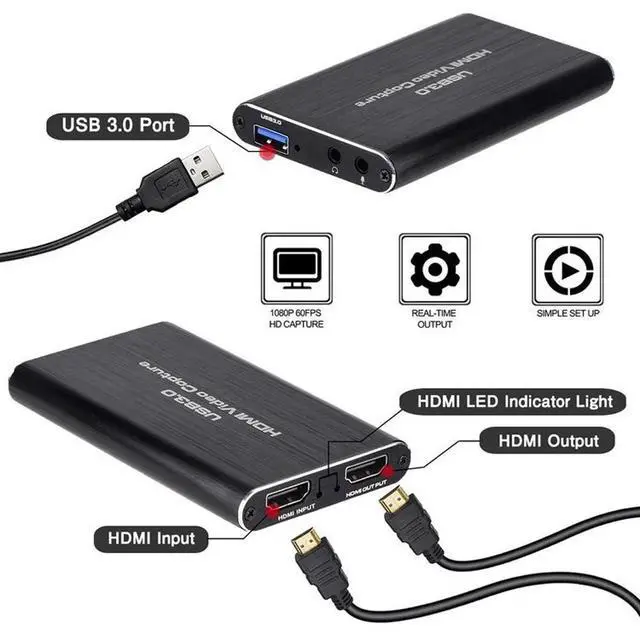 Alt view image 6 of 7 - DIXSG PabJUT 4K Video Capture Card with USB Cable Microphone