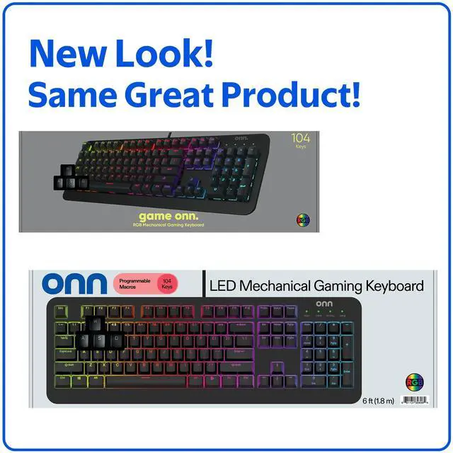 Alt view image 5 of 7 - DIXSG Gaming Mechanical Keyboard with Blue Switches and 16.8M LED Lighting, 104 Keys