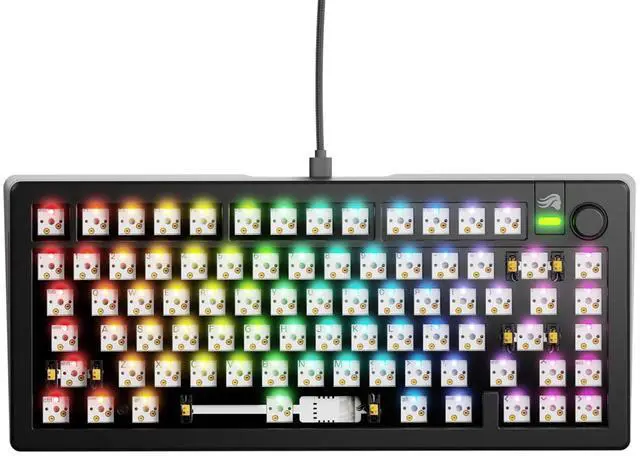 Alt view image 4 of 7 - DIXSG Gaming GMMK 3 75% Barebones Wired Mechanical Gaming Keyboard, Hot-Swappable Switches