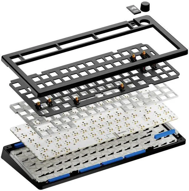 Alt view image 3 of 7 - DIXSG Gaming GMMK 3 75% Barebones Wired Mechanical Gaming Keyboard, Hot-Swappable Switches