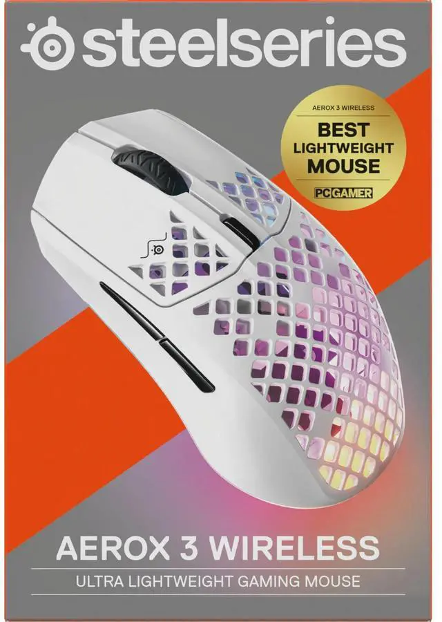 Alt view image 5 of 7 - DIXSG Aerox 3 Wireless - Honeycomb RGB Optical Gaming Mouse - Ultra-Lightweight Water Resistant Design - Snow
