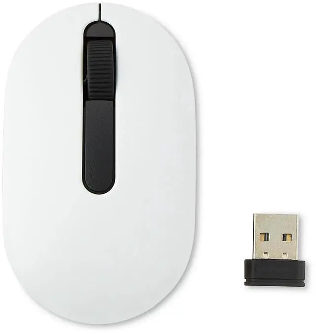 Main image of DIXSG Wireless Travel Mouse with 3 Buttons and Scroll Wheel, Wireless USB Receiver, White