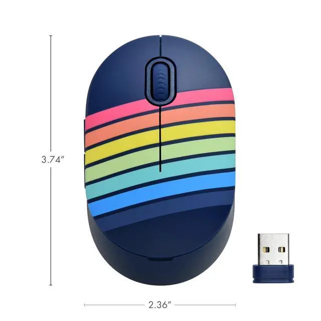 Alt view image 5 of 6 - DIXSG Wireless Mouse with 5 Buttons and Scroll Wheel, 2.4 GHz with USB Nano Receiver, Blue