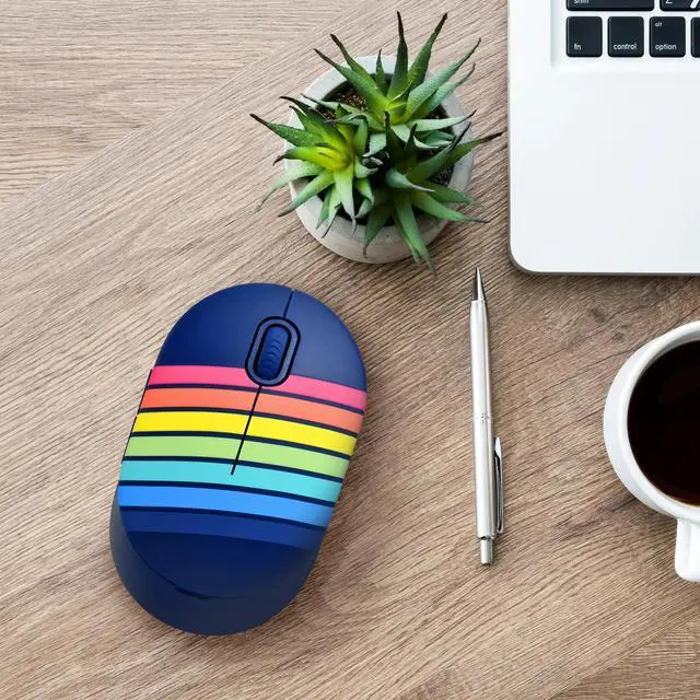 Alt view image 6 of 6 - DIXSG Wireless Mouse with 5 Buttons and Scroll Wheel, 2.4 GHz with USB Nano Receiver, Blue