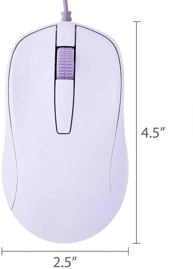 Alt view image 4 of 5 - DIXSG Wired USB Mouse, 3 Buttons, Lavender