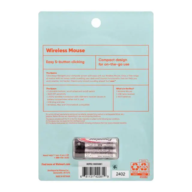 Alt view image 6 of 7 - DIXSG Wireless 5-Button Mouse with Adjustable DPI, Pink