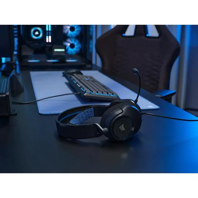 Alt view image 4 of 7 - DIXSG HS35 v2 Over-Ear Gaming Headset with Microphone, Blue