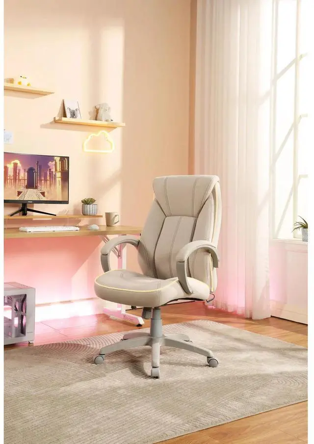 Alt view image 2 of 6 - DIXSG X Rocker Lucent PC Gaming Chair with LED Lighting, Cream