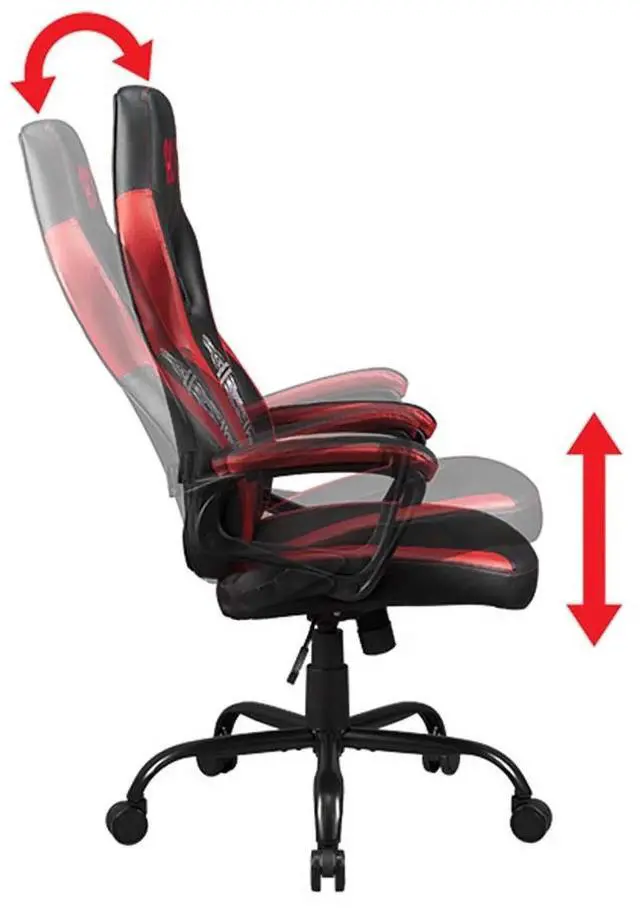 Alt view image 2 of 5 - DIXSG Gaming Chair AC/DC, Ergonomic Office Chair for Gamer with Adjustable Armrests - Black & Red