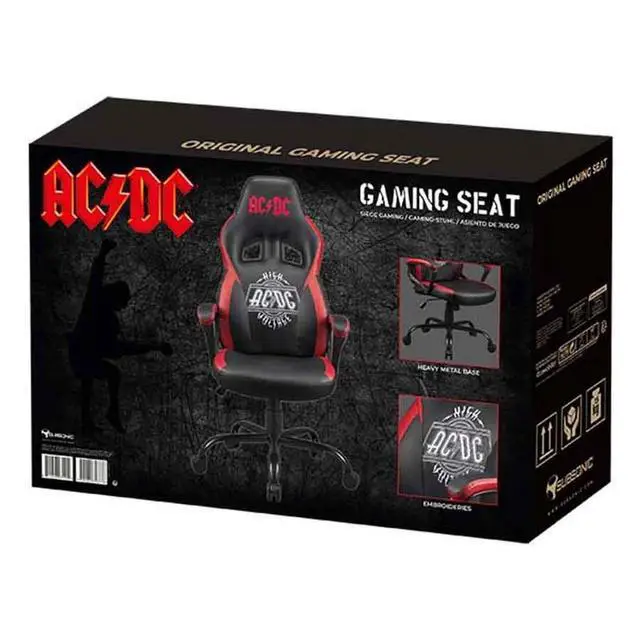 Alt view image 4 of 5 - DIXSG Gaming Chair AC/DC, Ergonomic Office Chair for Gamer with Adjustable Armrests - Black & Red
