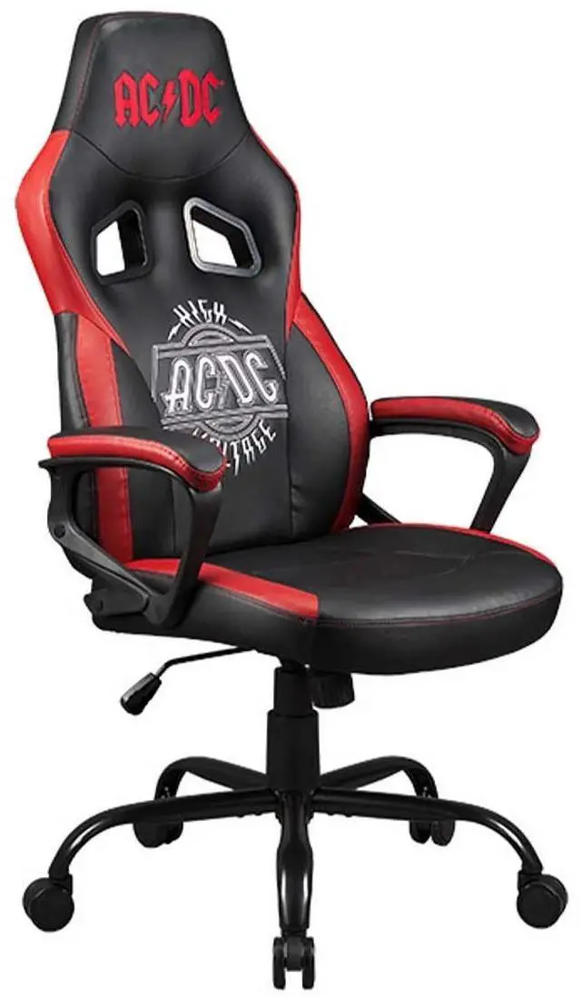 Alt view image 3 of 5 - DIXSG Gaming Chair AC/DC, Ergonomic Office Chair for Gamer with Adjustable Armrests - Black & Red