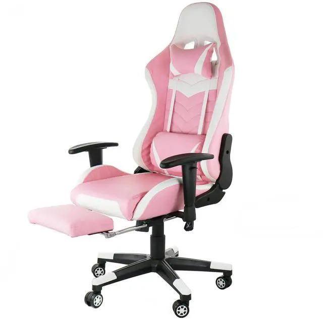 Alt view image 4 of 7 - DIXSG Gaming Chair in Pink and White