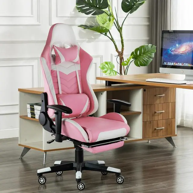 Alt view image 3 of 7 - DIXSG Gaming Chair in Pink and White
