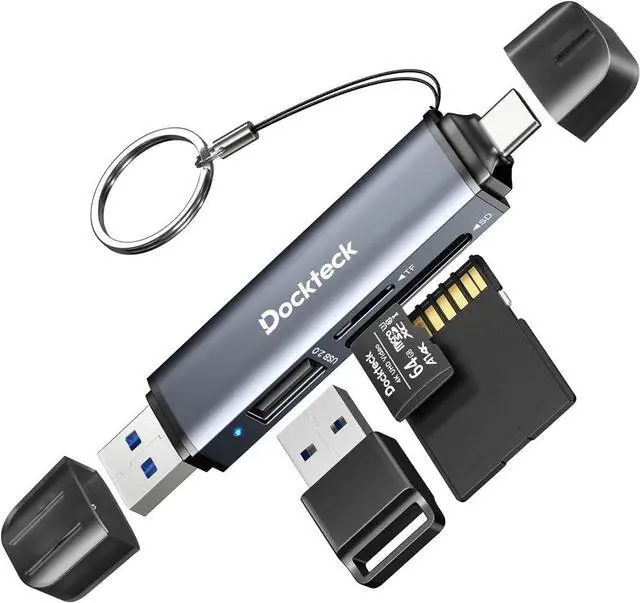 Main image of SD Card Reader, 3-Slot USB A/C to Micro SD Card Adapter USB3.0 | 5Gbps, OTG Support, Memory Card Reader for UHS-I SD/Micro SD/SDHC/SDXC/MMC, Plug&Play, SD/TF Card Reader for Macbook iphone