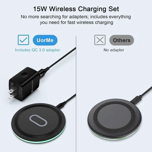 Alt view image 5 of 7 - Wireless Charger Samsung Fast Charging Pad for Samsung Galaxy S26/S25 Ultra/S24 FE/S23 Ultra/S22/S21/Z Flip 8 7 6 5,15W Wireless Charging Station Charger Mat and QC Adapter for Google Pixel 10 9 8a