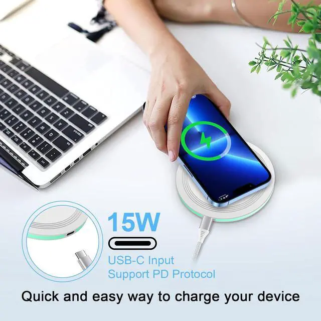 Alt view image 5 of 7 - Wireless Charger Samsung Fast Charging Pad for Samsung Galaxy S26/S25 Ultra/S24 FE/S23 Ultra/S22/S21/Z Flip 8 7 6 5,15W Wireless Charging Station Charger Mat and QC Adapter for Google Pixel 10 9 8a
