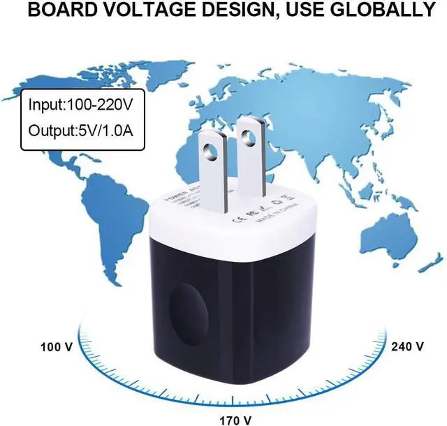 Alt view image 4 of 7 - Wall Adapter 10 Pack,UorMe 1A 5V Single Port Charger Power USB Plug Charging Cube Block Box Compatible iPhone 14 13 12 SE 11, Galaxy S23 Ultra S22 S21 FE S10e S9 A13 A03s A71 A51 Note20 Google 8A 7A