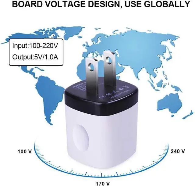 Alt view image 5 of 7 - Wall Adapter 10 Pack,UorMe 1A 5V Single Port Charger Power USB Plug Charging Cube Block Box Compatible iPhone 14 13 12 SE 11, Galaxy S23 Ultra S22 S21 FE S10e S9 A13 A03s A71 A51 Note20 Google 8A 7A