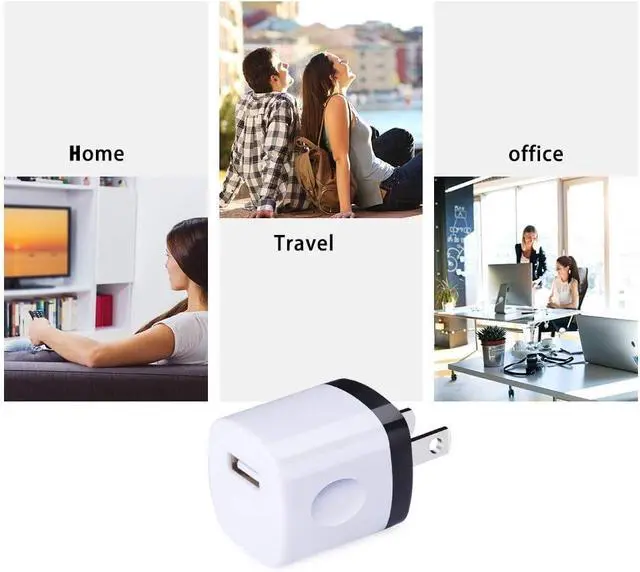 Alt view image 7 of 7 - Wall Adapter 10 Pack,UorMe 1A 5V Single Port Charger Power USB Plug Charging Cube Block Box Compatible iPhone 14 13 12 SE 11, Galaxy S23 Ultra S22 S21 FE S10e S9 A13 A03s A71 A51 Note20 Google 8A 7A