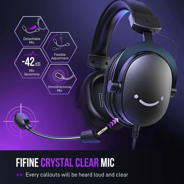 Alt view image 7 of 7 - H9 Wired Gaming Headset with Microphone, 3.5mm and USB Connectivity | 50mm Drivers, 7.1 Surround Sound, Lightweight, Soft Ear Cusion, Detachable Boom Mic, USB Control Box, for PC, Xbox, PS4/5