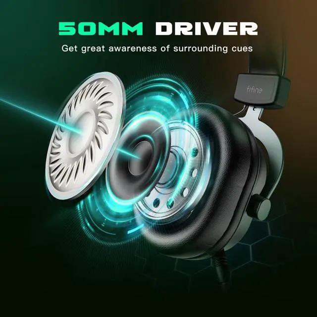 Alt view image 7 of 7 - AmpliGame H6 Wired USB Gaming Headset with Dynamic RGB, 3 EQ Modes | 50mm drivers, Pinpoint 7.1 Surround, Durable Protain Leather, Detachable Mic, USB Control Box, Compatible with PC, PS4/5, Mac
