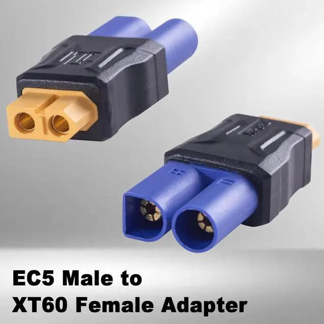 Alt view image 4 of 5 - DIXSG EC5 Male to XT60 Female Connector Adapter 2Pack, EC5 to XT60 Adapter Extender RC Connector Adapter, XT60-EC5 No Wires Connectors RC Battery Adapter for Battery Micro Drone