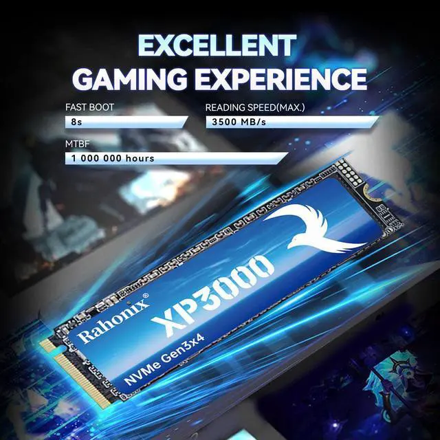 Alt view image 6 of 7 - Rahonix SSD 512GB M.2 NVMe 2280 Solid State Drive PCIe3.0x4, read speed up to 3500MB/s