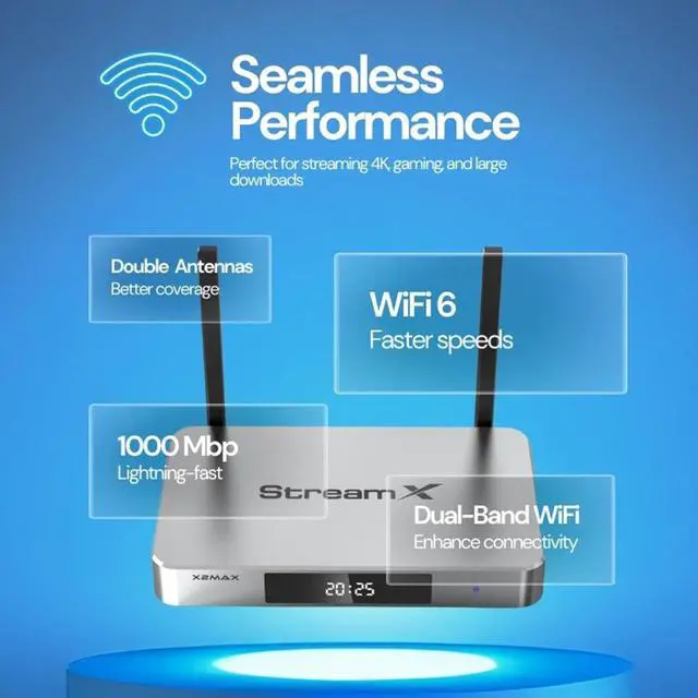 Alt view image 3 of 7 - X2 Max Android 12.0 TV Box 6K Ultra HD HDR10 | 4GB RAM+64GB ROM | Dual-Band WiFi 6/Bluetooth 5.0 | Includes HDMI Cable & Voice Remote Control