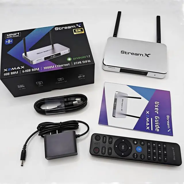 Alt view image 7 of 7 - X2 Max Android 12.0 TV Box 6K Ultra HD HDR10 | 4GB RAM+64GB ROM | Dual-Band WiFi 6/Bluetooth 5.0 | Includes HDMI Cable & Voice Remote Control